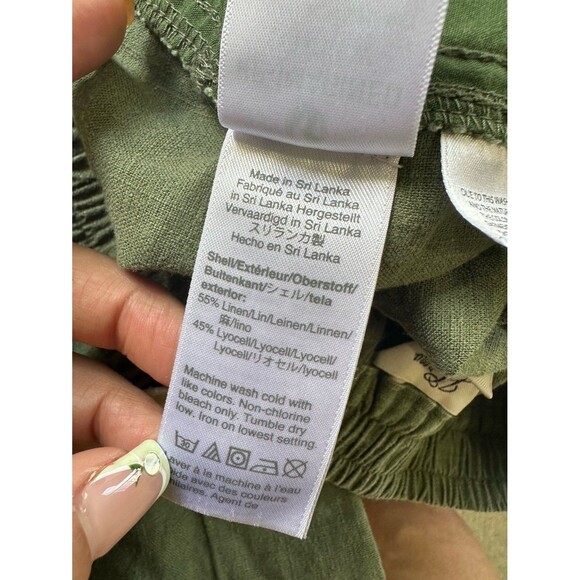 J. Crew Women's Essential Linen Blend Tie Waist Seaside Pull On Crop Pants XS - Picture 7 of 9